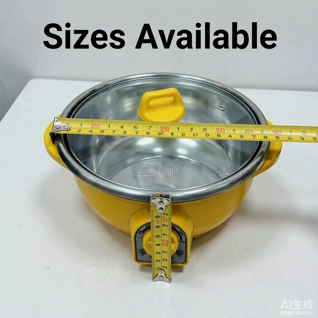 联江多功能双胆电热锅 304不锈钢 煎炒蒸涮 黄红双色现货