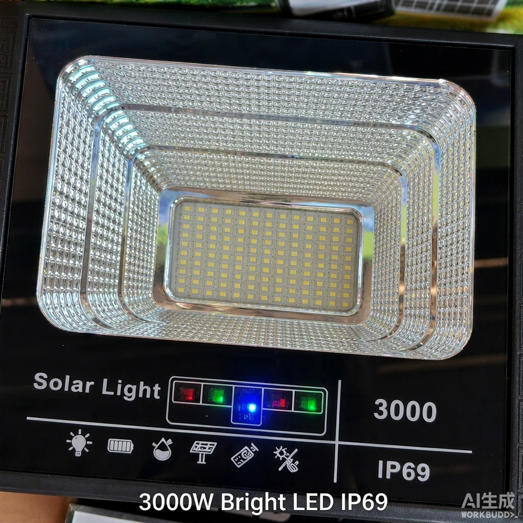 LED太阳能泛光灯 IP69防水 遥控光控 广告牌庭院灯 2000套