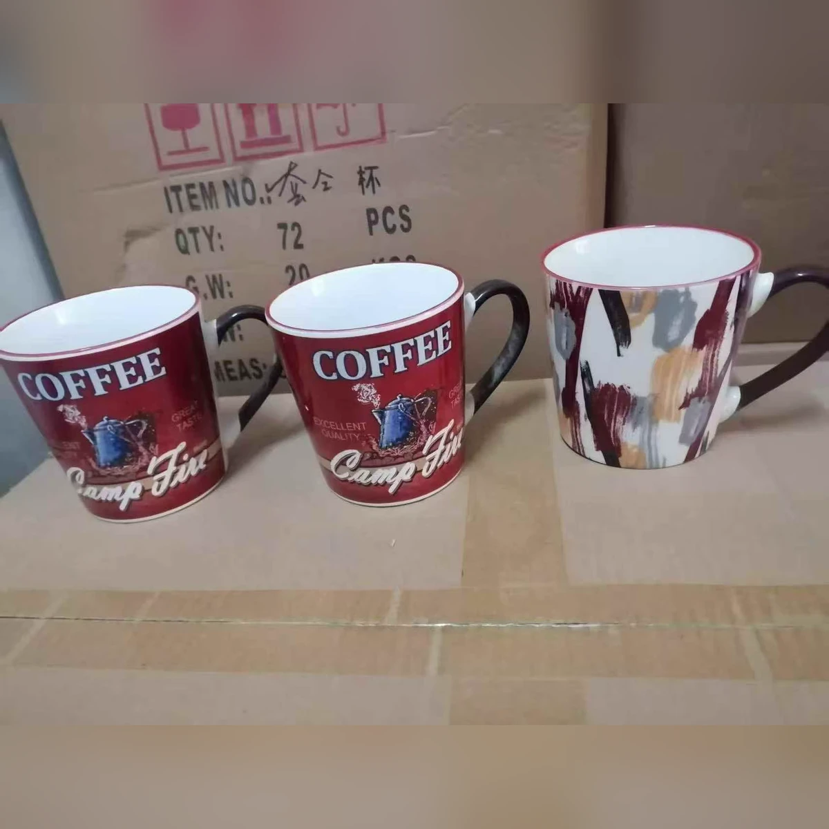 陶瓷马克杯咖啡杯 趣味英文印花 多图案混装 现货