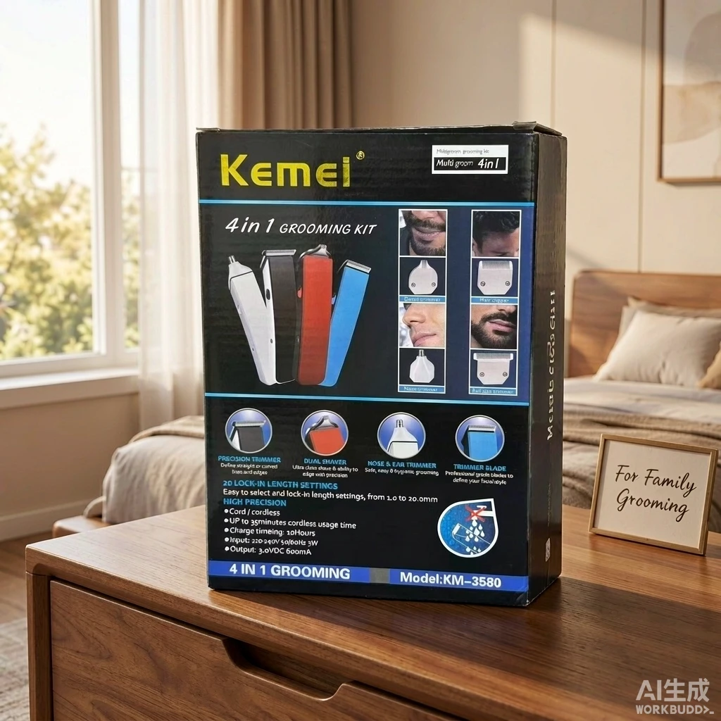 Kemei KM-3580四合一理发器套装 理发剃须修鼻毛 1000套