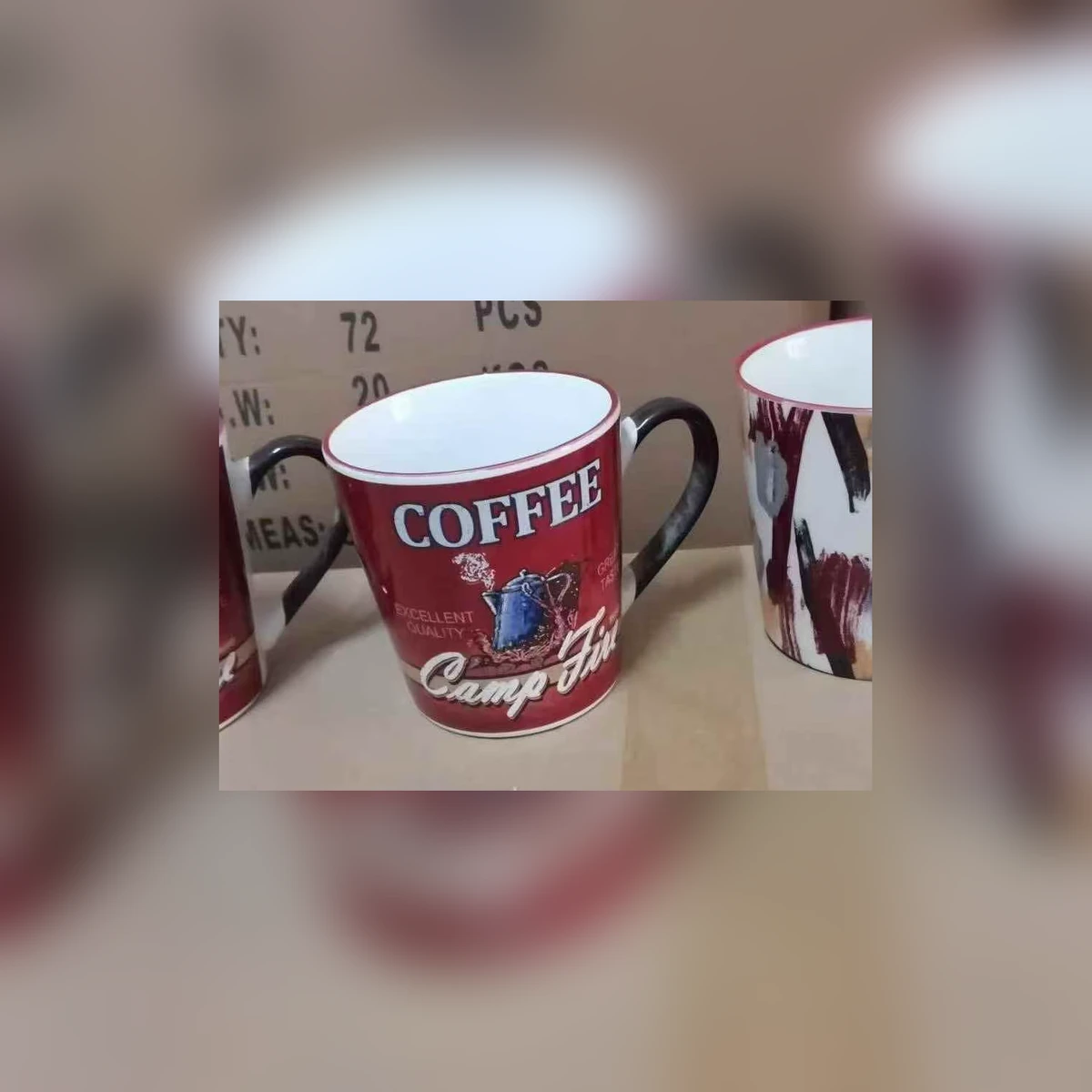 陶瓷马克杯咖啡杯 趣味英文印花 多图案混装 现货