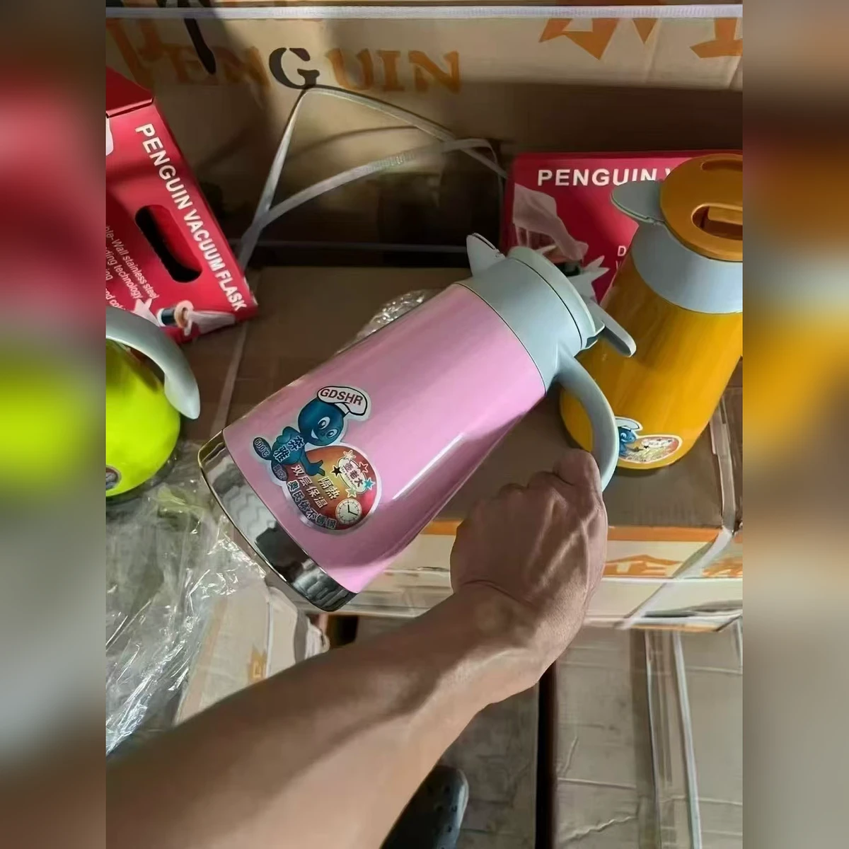 卡通大容量保温壶冷水壶 马卡龙多色 家用现货