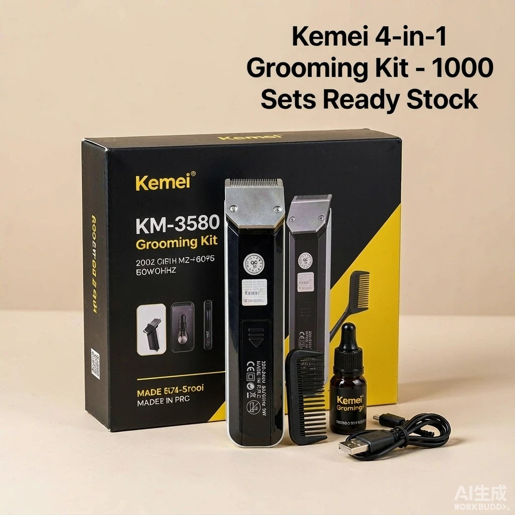 Kemei KM-3580四合一理发器套装 理发剃须修鼻毛 1000套