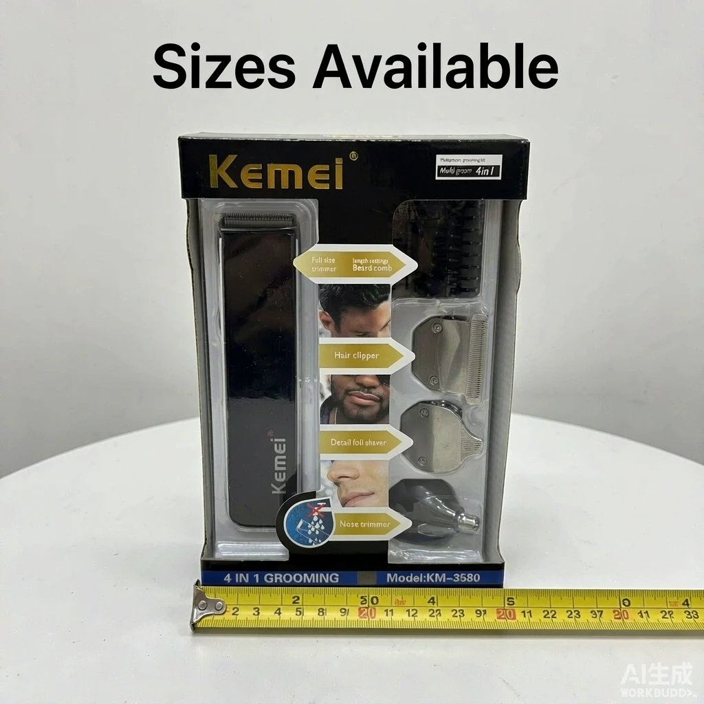 Kemei KM-3580四合一理发器套装 理发剃须修鼻毛 1000套
