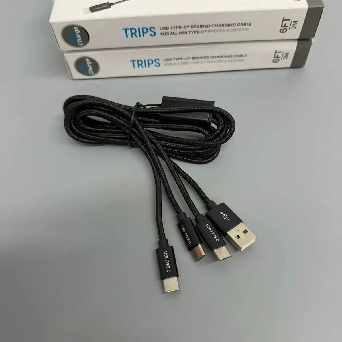 一拖三快充数据线 三合一充电线 编织线身 现货