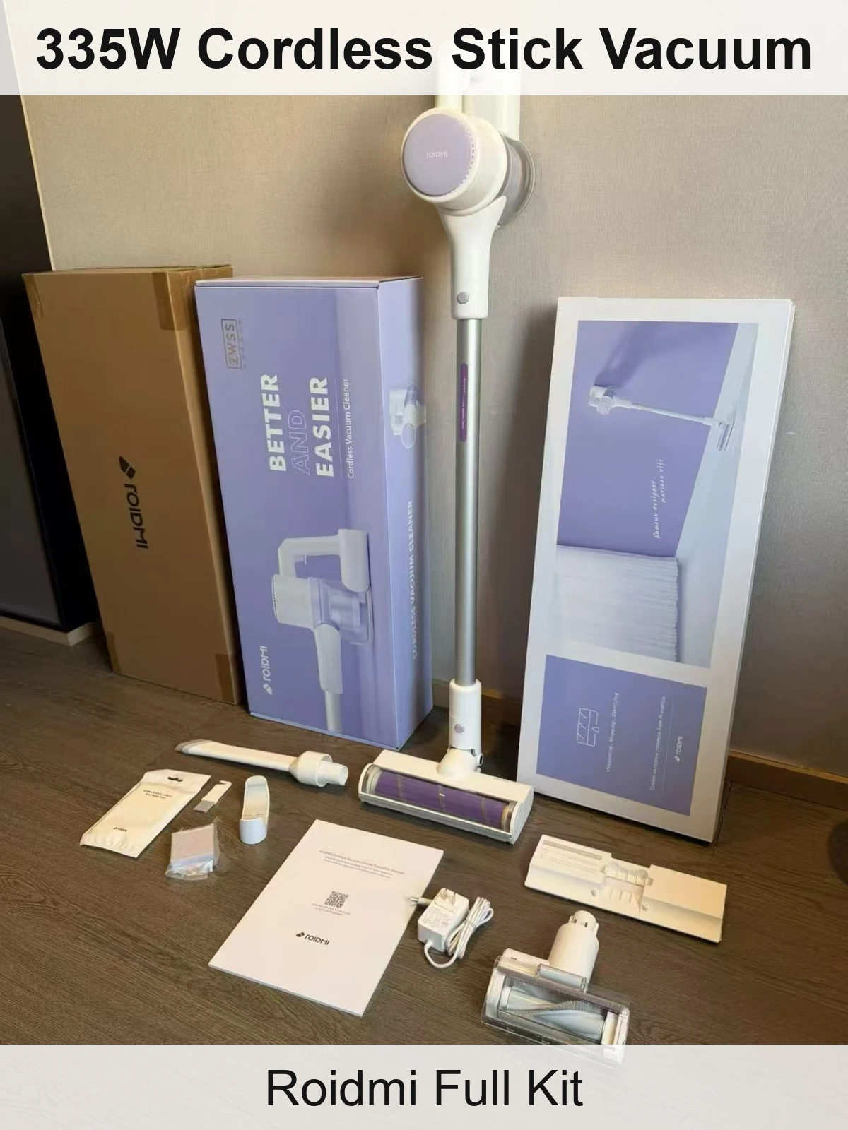 睿米335W无线手持吸尘器 杆式轻便 多吸头全屋清洁 1000台现货
