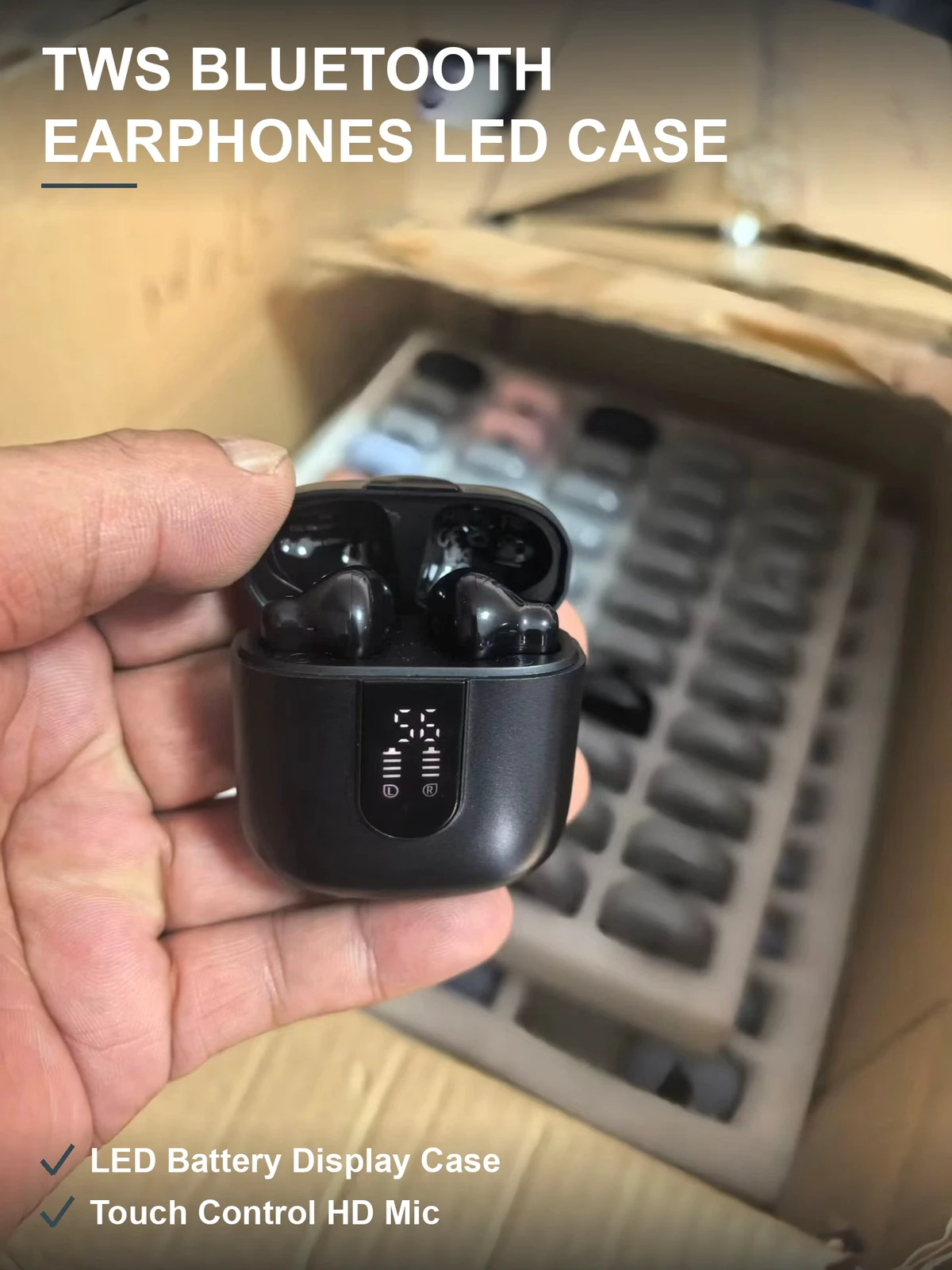 数显TWS蓝牙耳机 充电仓LED余电显示 触控通话 4800个现货特价清