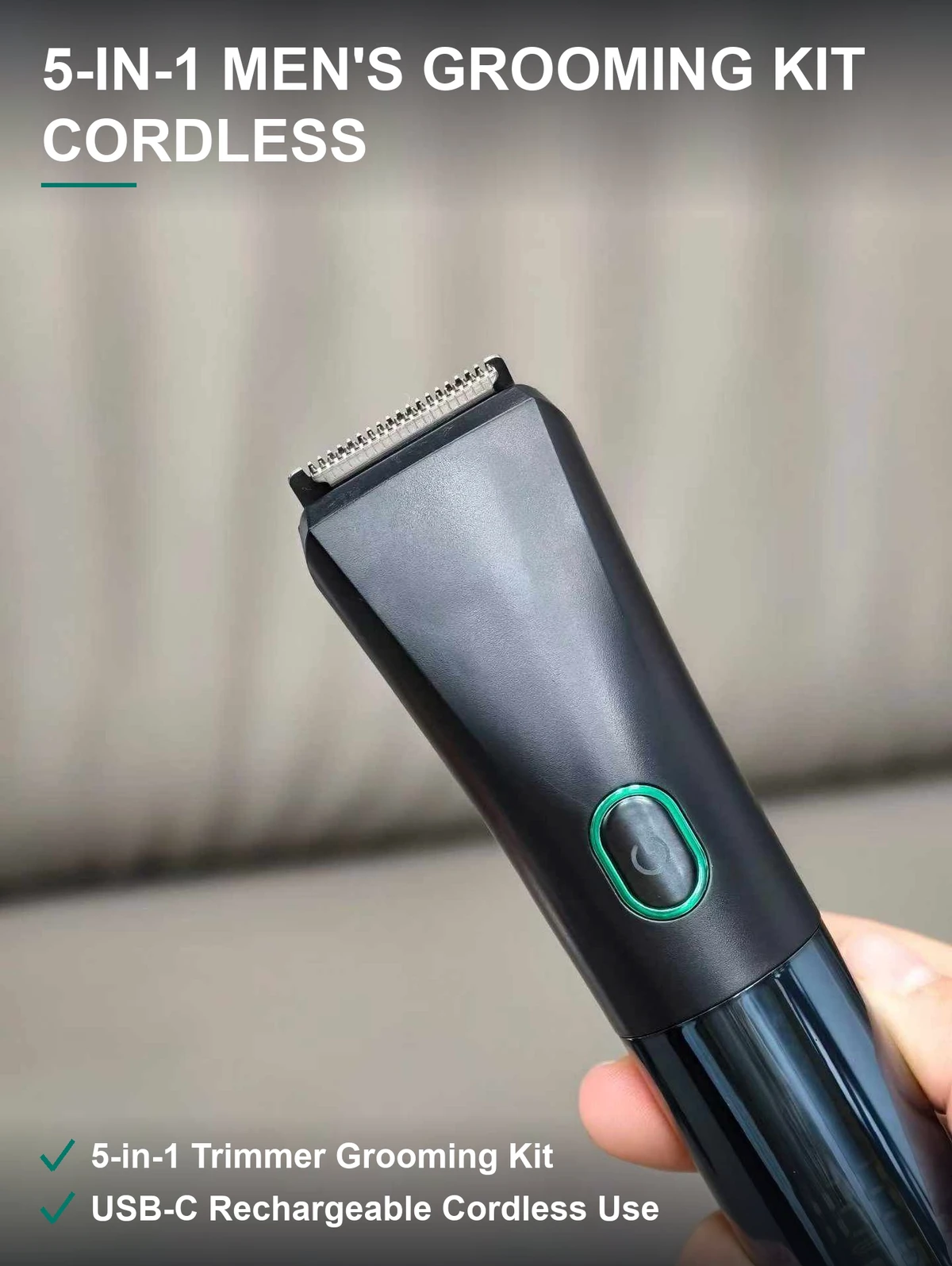 5合1电动理发器男士理容套装 彩色限位梳 USB-C充电 礼盒装 现货