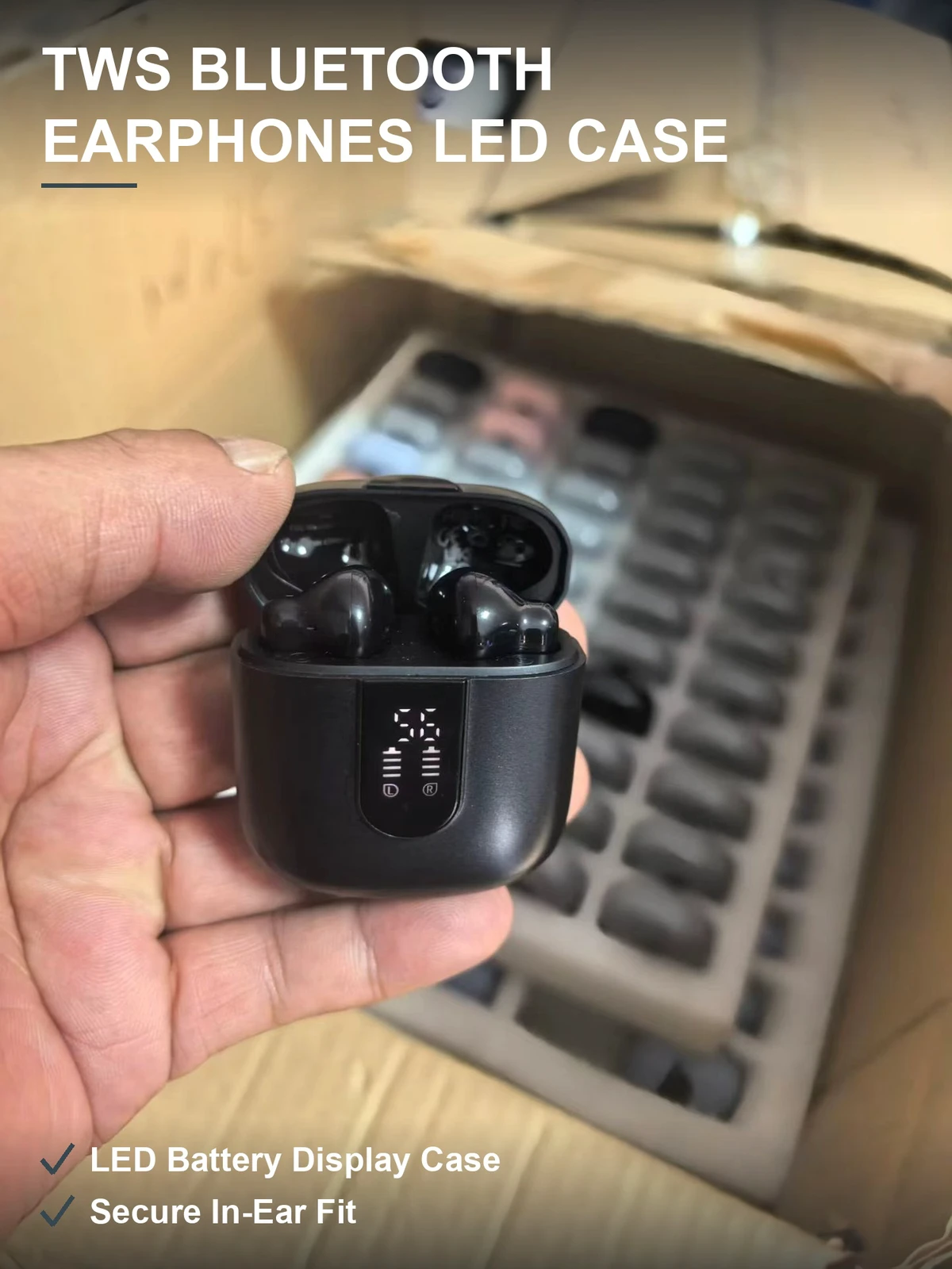 数显TWS蓝牙耳机 充电仓LED余电显示 触控通话 4800个现货特价清