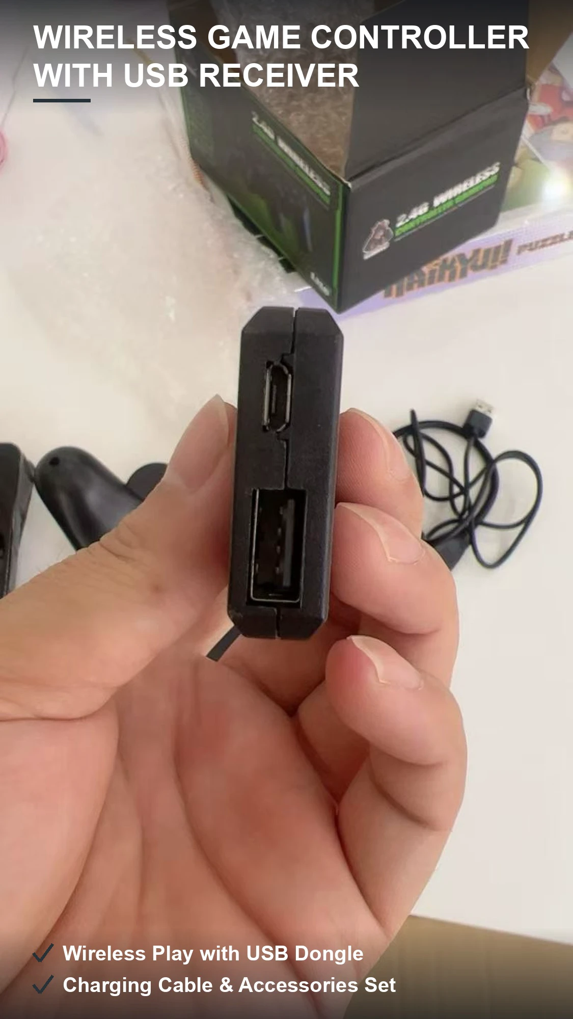 无线蓝牙游戏手柄 双摇杆人体工学 配USB接收器即插即玩 双柄装