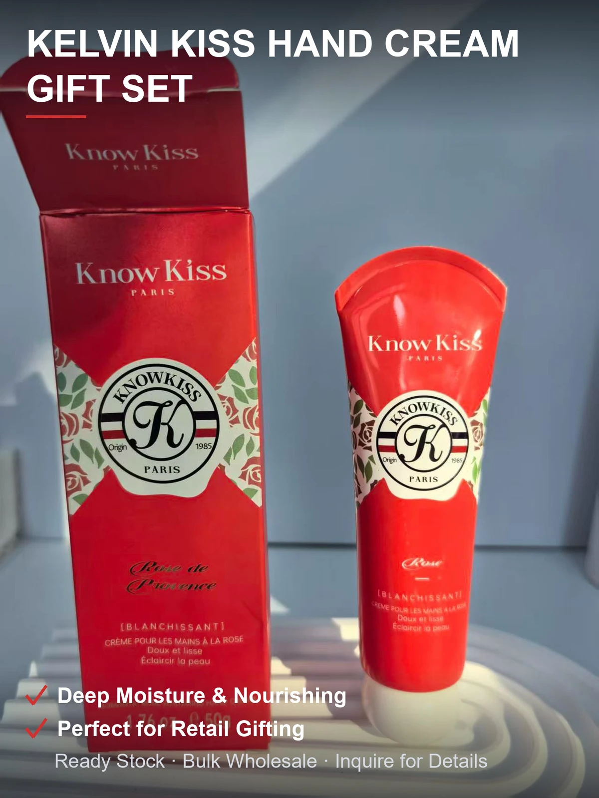 Kelvin Kiss护手霜礼盒装 经典红包装 滋润不油腻持久保湿 随身管装