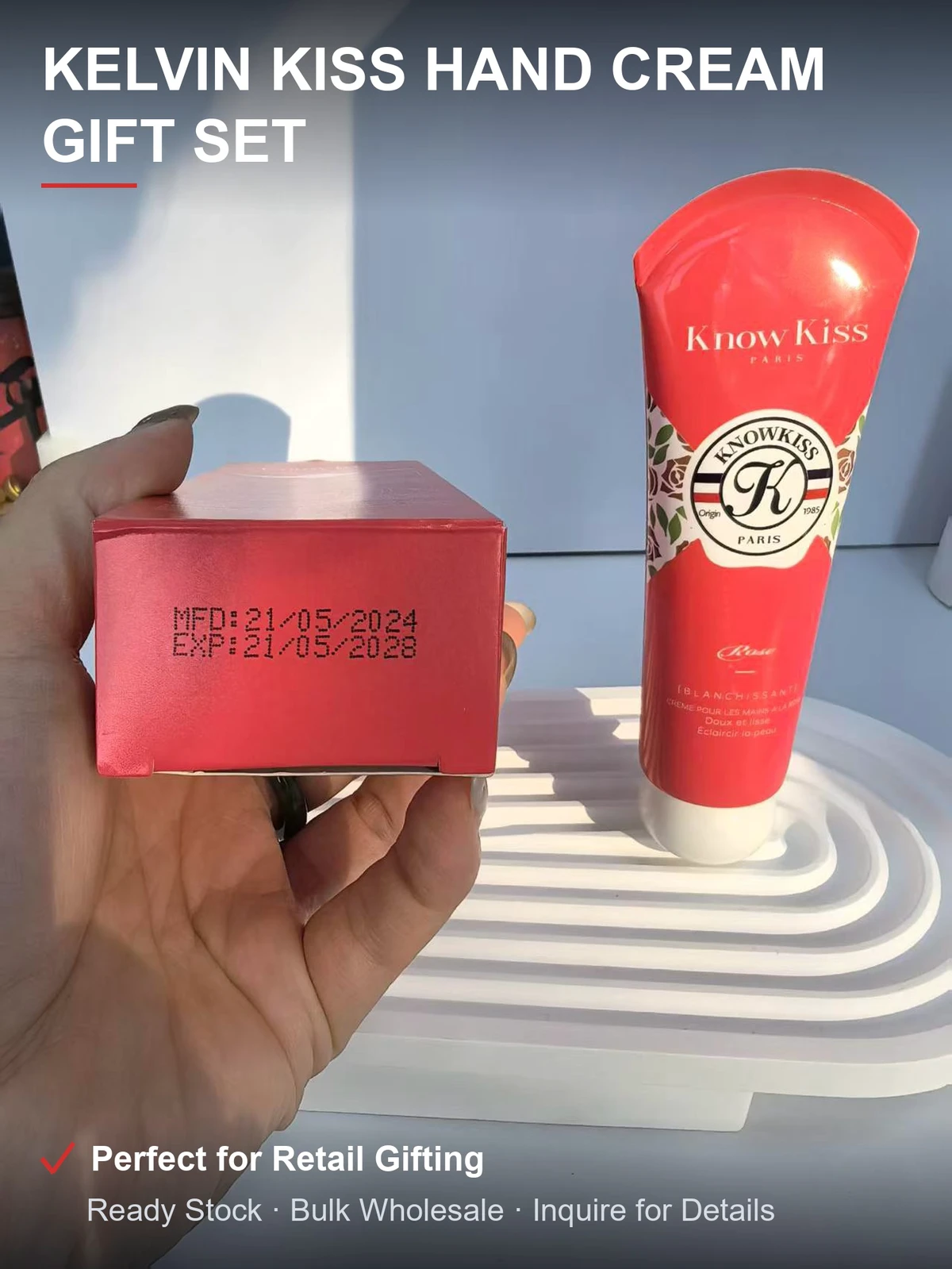 Kelvin Kiss护手霜礼盒装 经典红包装 滋润不油腻持久保湿 随身管装