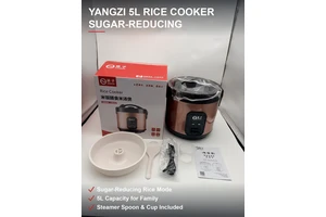 扬子5L脱糖电饭煲 沥米汤低糖模式 玫瑰金玻璃上盖 配件齐全现货