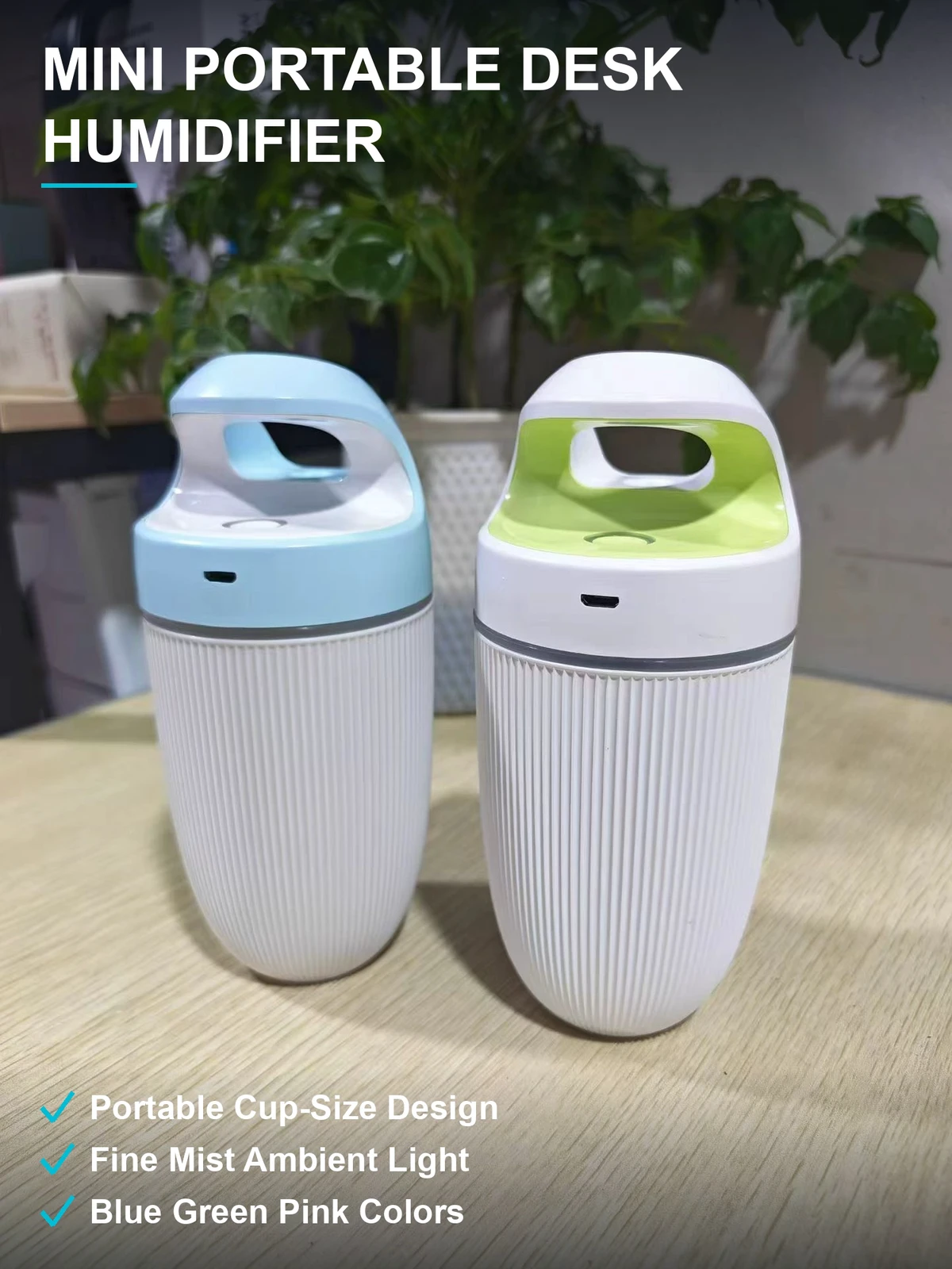 迷你桌面加湿器 杯型小巧随身带 喷雾夜灯多色可选 2600个外贸尾单
