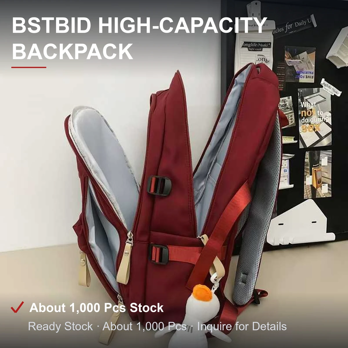 Bstbid大容量双肩包 多袋分区收纳 耐磨面料多色可选 1000个现货清货