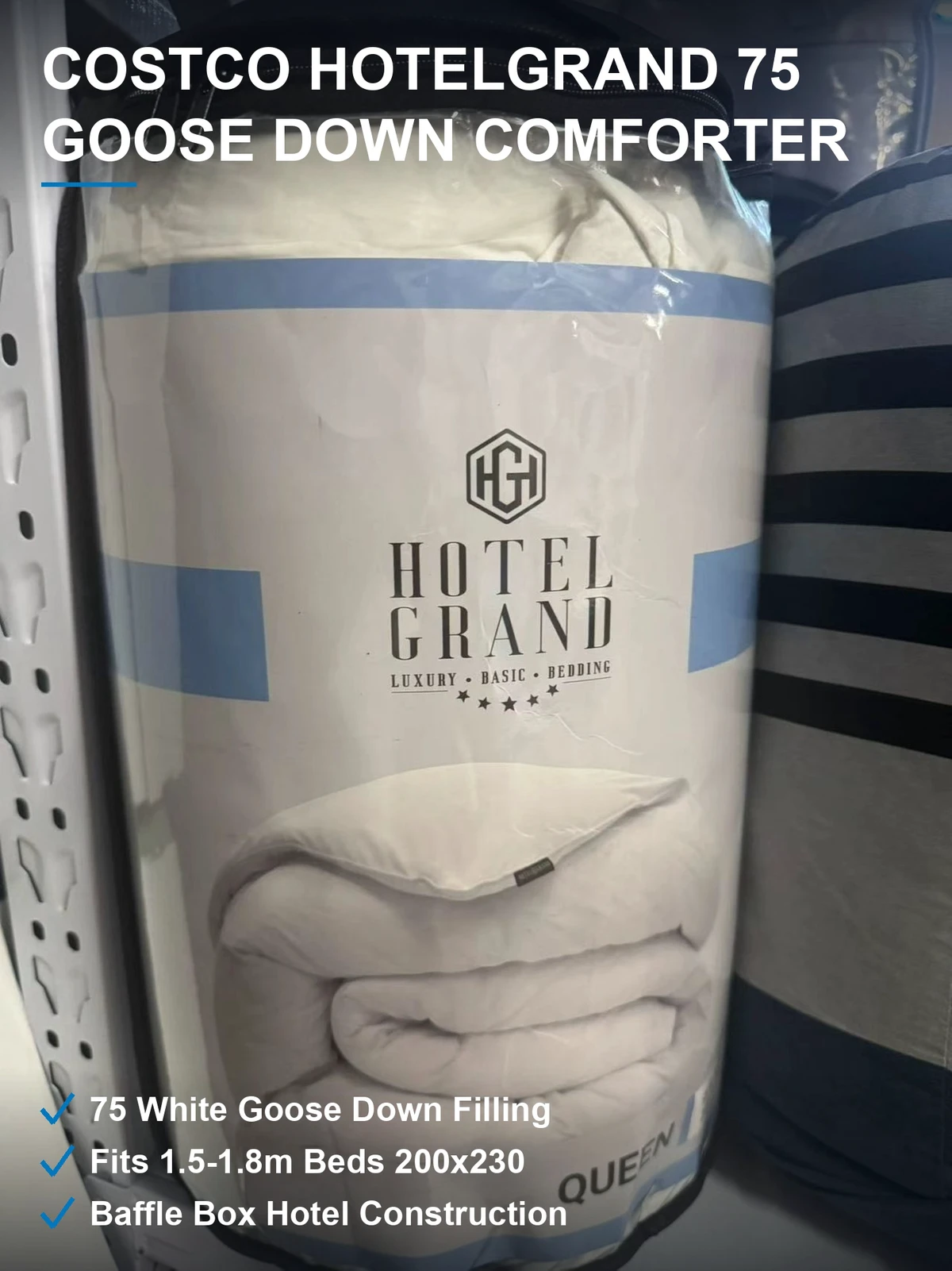 Costco HotelGrand 75白鹅绒被 200×230立体绒格 酒店级六斤装 1500条原箱