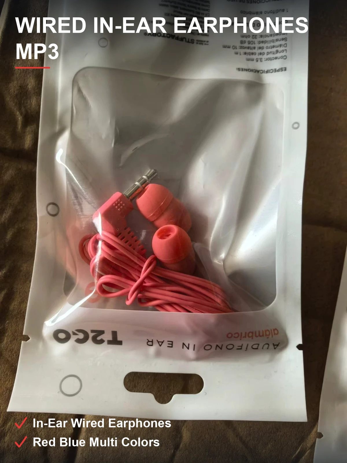 MP3有线耳机 入耳式即插即用 多色混发opp袋装 12000条特价清仓
