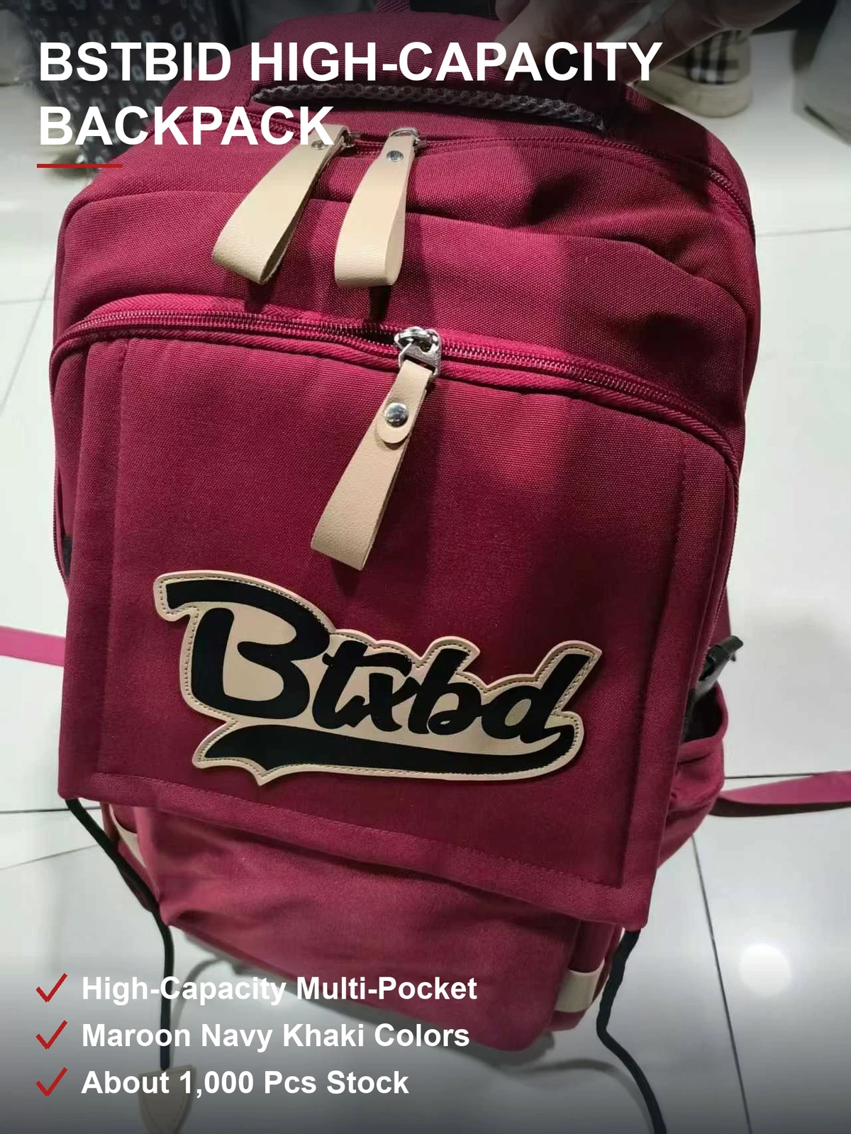 Bstbid大容量双肩包 多袋分区收纳 耐磨面料多色可选 1000个现货清货