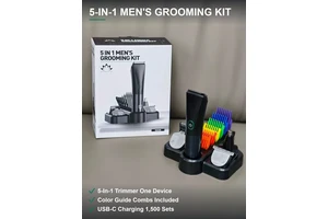 五合一男士理发器套装 多彩定位梳 USB-C充电 配收纳底座 1500套原箱