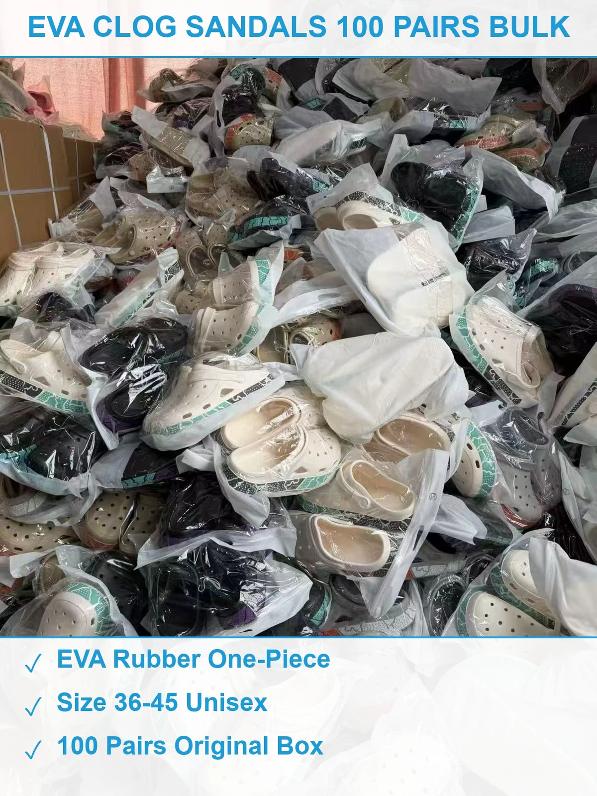 EVA厚底洞洞鞋100双 现货清仓批发