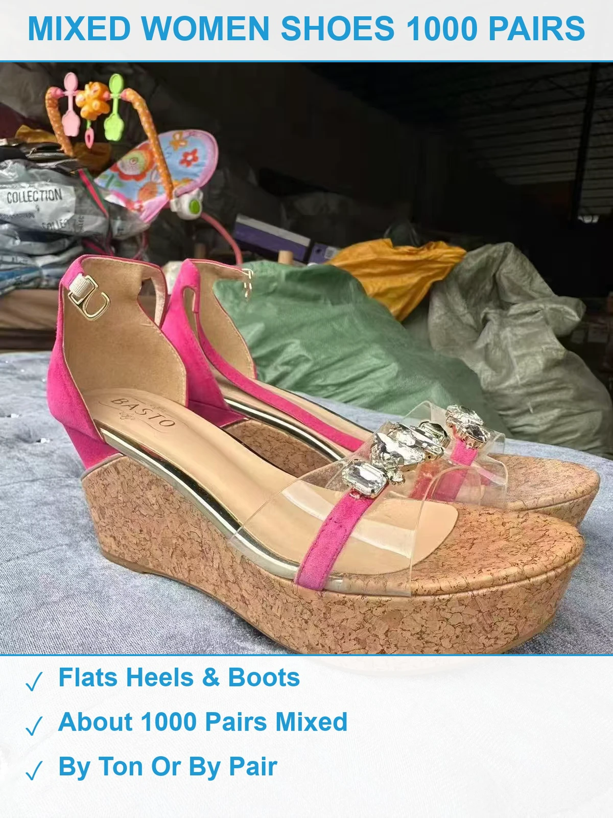 混款女鞋1000双 现货清仓批发