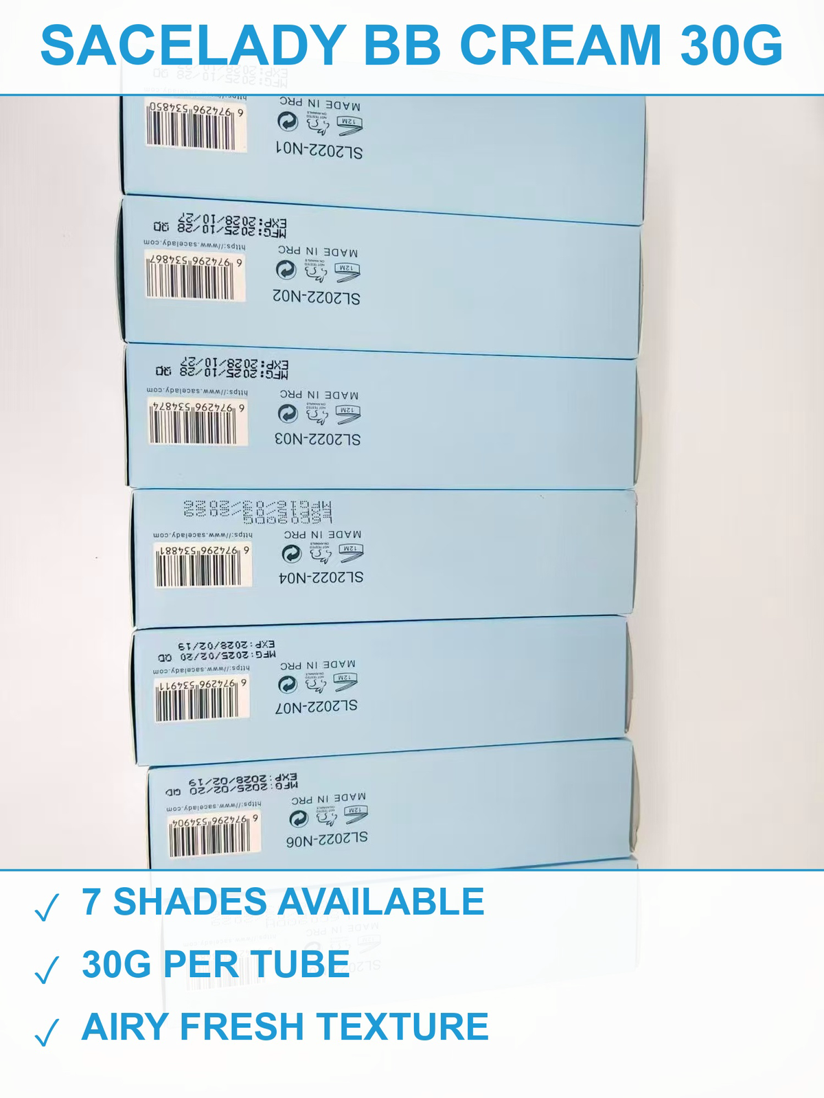 SACELADY BB霜7色 现货清仓批发